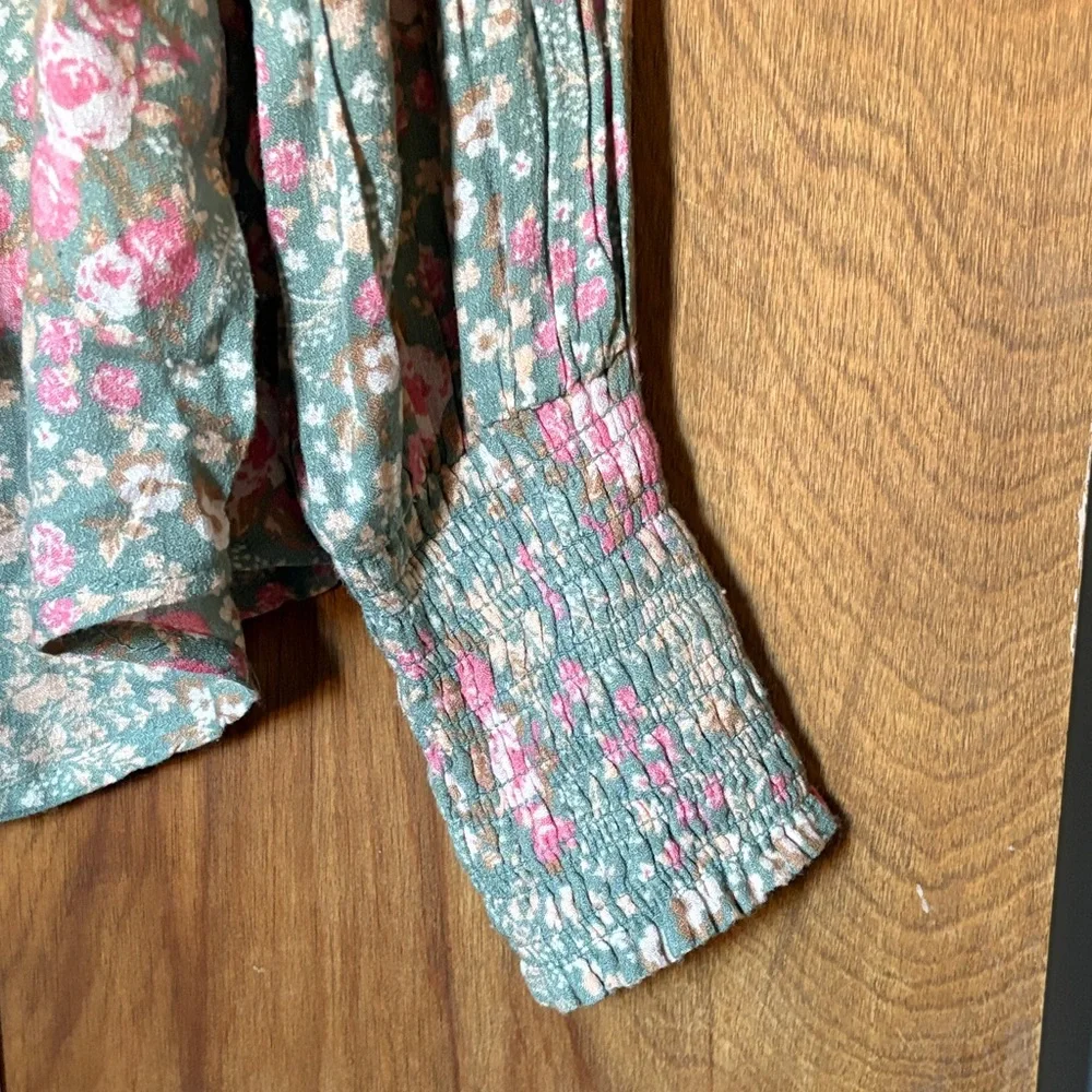 Lucky Brand Soft Floral Women's Top - Pink and Green - Picture 3 of 6